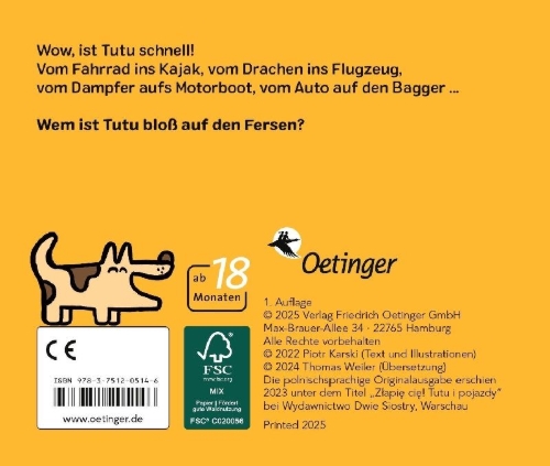 Buchcover und Innenansicht für das Buch: Z¿api¿ ci¿! Tutu i pojazdy