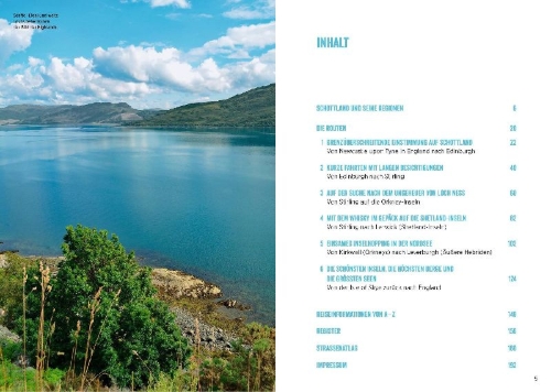 Buchcover und Innenansicht für das Buch: Schottland mit dem Wohnmobil