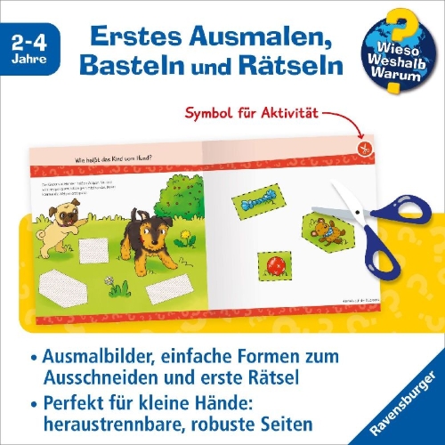 Buchcover und Innenansicht für das Buch: Wieso? Weshalb? Warum? junior AKTIV: Tierkinder