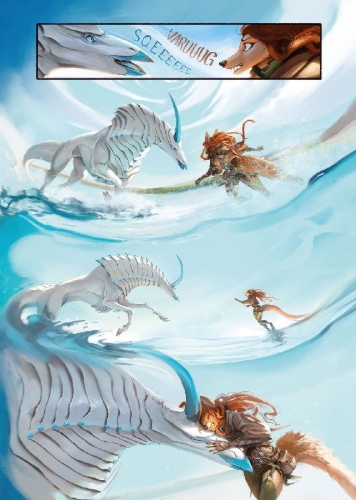 Buchcover und Innenansicht für das Buch: Myre - Im Schatten der Wanderer. Band 2