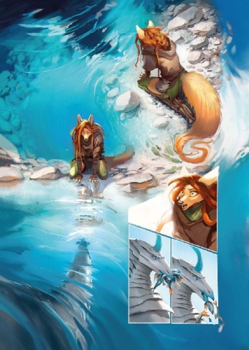 Buchcover und Innenansicht für das Buch: Myre - Im Schatten der Wanderer. Band 2