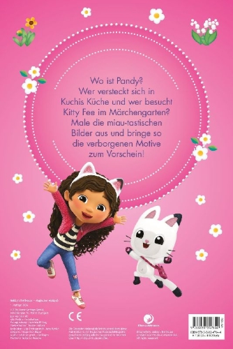 Buchcover und Innenansicht für das Buch: Panini: Gabby's Dollhouse: Magischer Malspaß - Entdecke verb