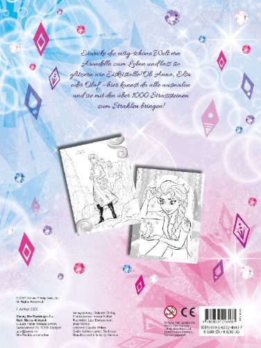 Buchcover und Innenansicht für das Buch: Disney Die Eiskönigin 2: Mein Strass-Malspaß