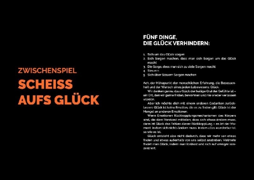 Buchcover und Innenansicht für das Buch: Die subtile Kunst des Daraufscheißens: Das Journal