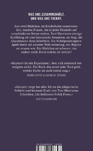 Buchcover und Innenansicht für das Buch: Recitatif