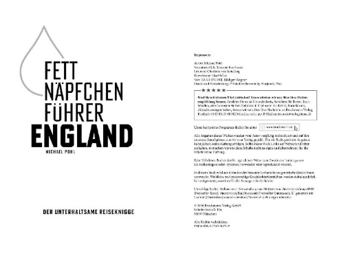 Buchcover und Innenansicht für das Buch: Fettnäpfchenführer England