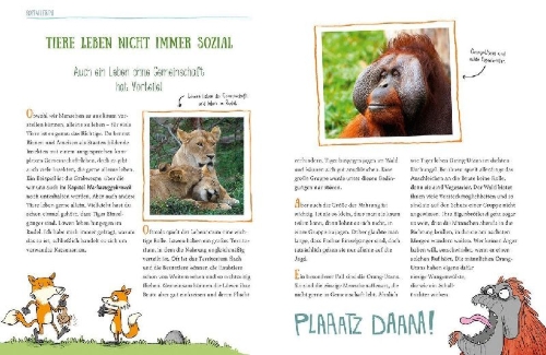 Buchcover und Innenansicht für das Buch: Wie Tiere denken und fühlen