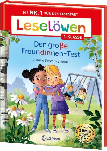 Buchcover und Innenansicht für das Buch: Leselöwen 1. Klasse - Der große Freundinnen-Test