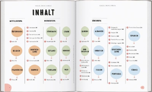 Buchcover und Innenansicht für das Buch: Gourmet Trails of Europe