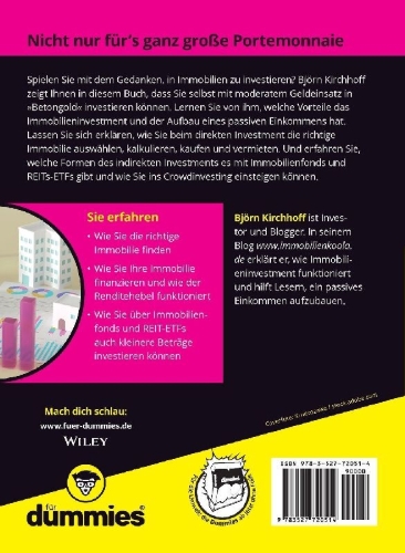 Buchcover und Innenansicht für das Buch: Investieren in Immobilien für Dummies
