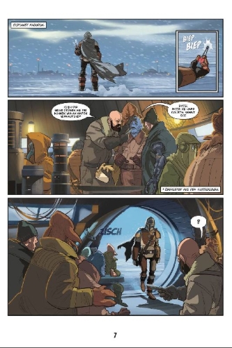 Buchcover und Innenansicht für das Buch: Star Wars: The Mandalorian - The Graphic Novel of Season 1