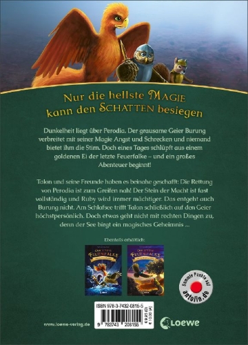 Buchcover und Innenansicht für das Buch: The Last Firehawk - Lullaby Lake
