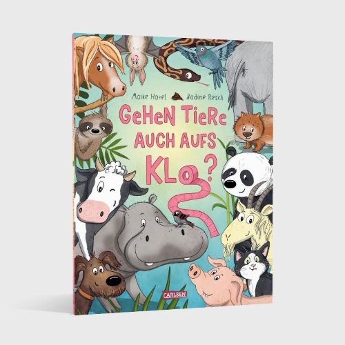 Buchcover und Innenansicht für das Buch: Gehen Tiere auch aufs Klo?