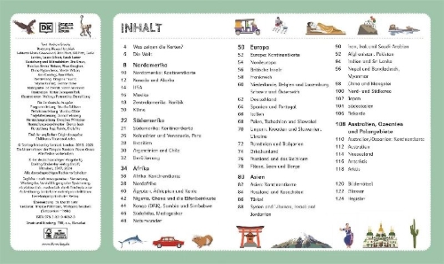 Buchcover und Innenansicht für das Buch: Weltatlas für Kinder