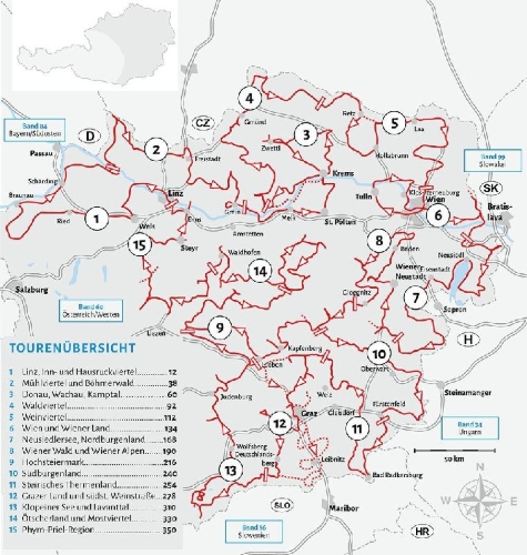 Buchcover und Innenansicht für das Buch: Entdeckertouren mit dem Wohnmobil Österreich Der Osten
