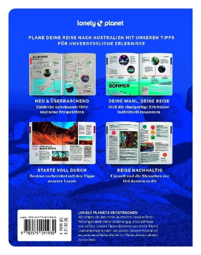 Buchcover und Innenansicht für das Buch: LONELY PLANET Reiseführer Entdecke Australien