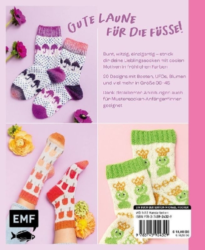 Buchcover und Innenansicht für das Buch: Happy Socks stricken