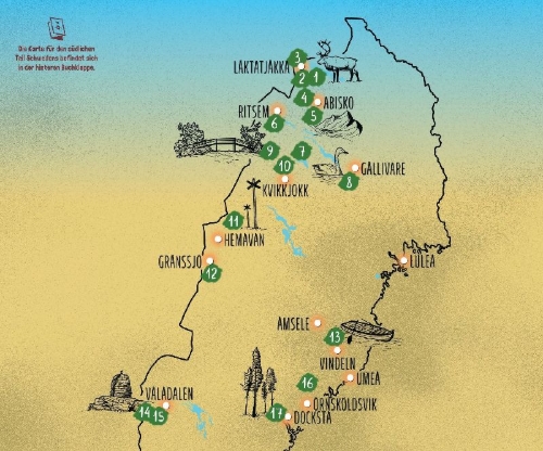 Buchcover und Innenansicht für das Buch: Schweden. 30 Wanderungen, die man einmal im Leben gemacht haben muss