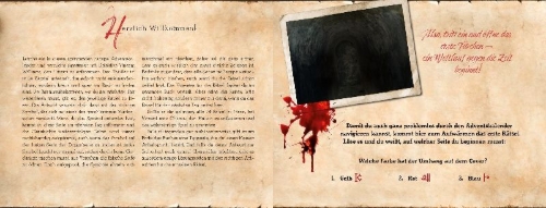Buchcover und Innenansicht für das Buch: Das Geheimnis der Hüter - Ein Escape-Adventskalender
