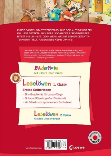 Buchcover und Innenansicht für das Buch: Leselöwen 1. Klasse - Ein Detektiv für alle Fälle