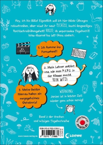 Buchcover und Innenansicht für das Buch: The Accidental Diary of B.U.G.: Basically Famous