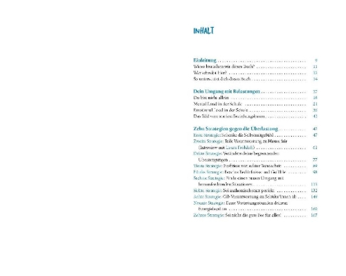 Buchcover und Innenansicht für das Buch: Schule ohne Burnout