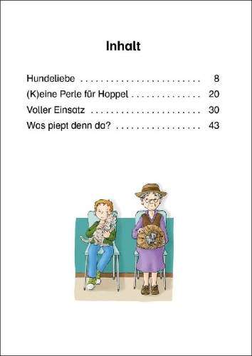 Buchcover und Innenansicht für das Buch: Leselöwen 2. Klasse - Geschichten aus der Tierarztpraxis