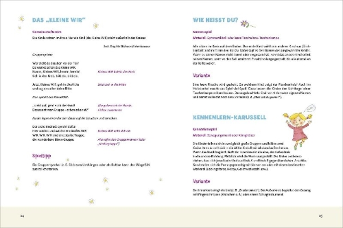Buchcover und Innenansicht für das Buch: Kreisspiele für die Kita