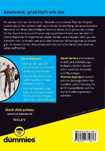 Buchcover und Innenansicht für das Buch: Anatomie für Dummies