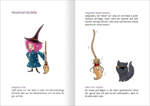 Buchcover und Innenansicht für das Buch: Hella Pfefferkessel und die Hexenweihnacht (Hella Pfefferkessel 2)