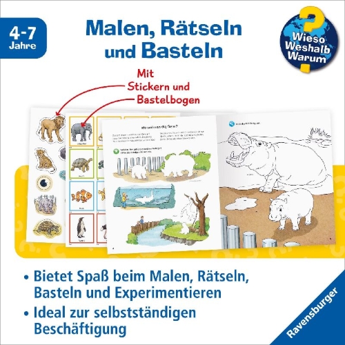 Buchcover und Innenansicht für das Buch: Wieso? Weshalb? Warum? aktiv-Heft: Im Zoo