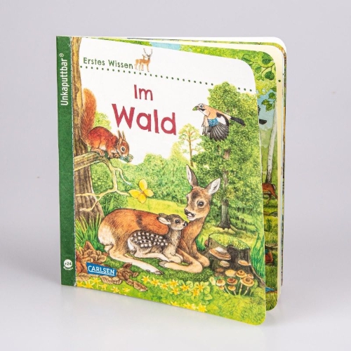 Buchcover und Innenansicht für das Buch: Unkaputtbar: Erstes Wissen: Im Wald