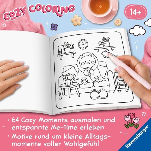Buchcover und Innenansicht für das Buch: Cosy Colouring: Little Things