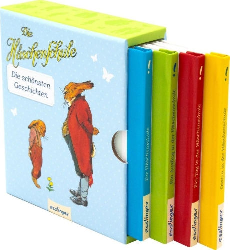 Buchcover und Innenansicht für das Buch: Die Häschenschule: Mini-Schuber
