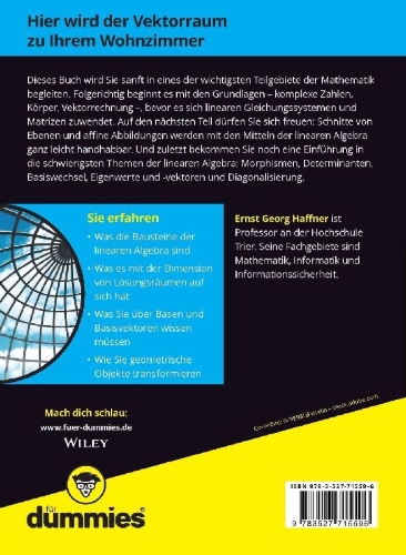Buchcover und Innenansicht für das Buch: Lineare Algebra für Dummies