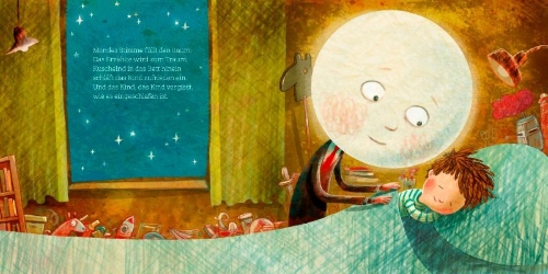 Buchcover und Innenansicht für das Buch: Wenn der Mond die Sterne zählt ... und dem Kind beim Schlafen hilft