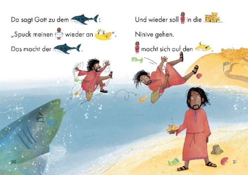 Buchcover und Innenansicht für das Buch: Jona und seine Geschichte mit Gott