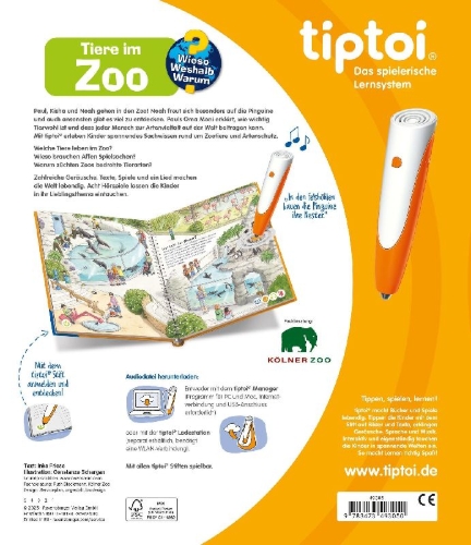 Buchcover und Innenansicht für das Buch: tiptoi® Wieso? Weshalb? Warum? - Tiere im Zoo