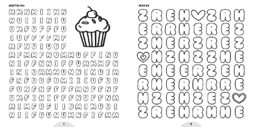 Buchcover und Innenansicht für das Buch: Cozy Word Search Cute World
