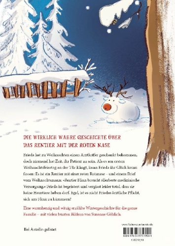 Buchcover und Innenansicht für das Buch: Es niest ein Rentier vor der Tür