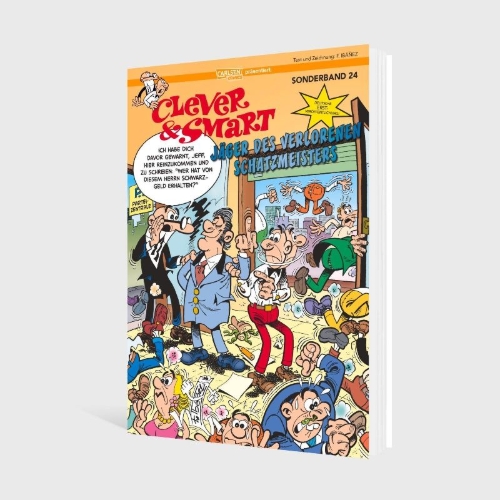 Buchcover und Innenansicht für das Buch: Mortadelo y Filemon: El Tesorero