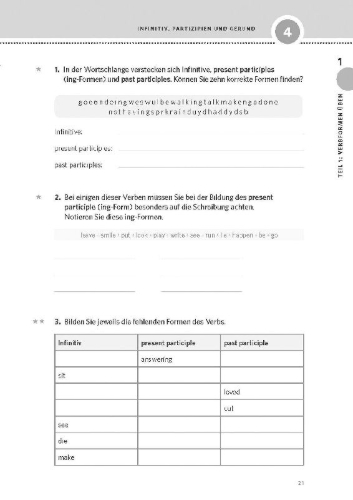 Buchcover und Innenansicht für das Buch: PONS Verben & Zeiten üben Englisch