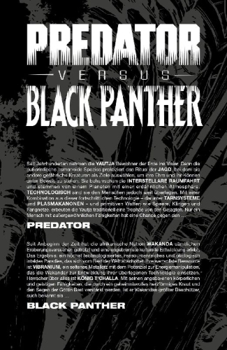 Buchcover und Innenansicht für das Buch: Predator vs. Black Panther (2024) #1-#4