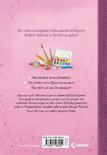Buchcover und Innenansicht für das Buch: Mein erster Schultag (Mädchen)