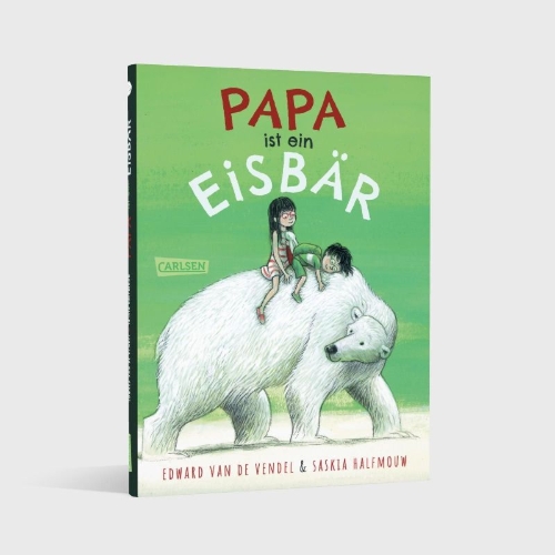 Buchcover und Innenansicht für das Buch: Papa is een ijsbeer