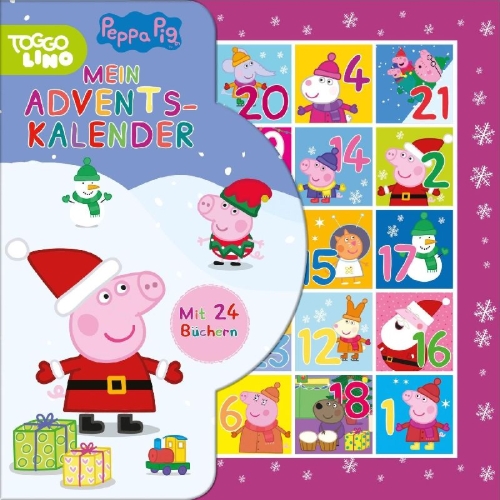 Buchcover und Innenansicht für das Buch: Peppa Pig Adventskalender