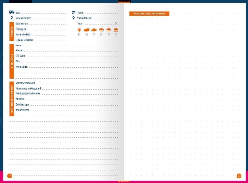 Buchcover und Innenansicht für das Buch: Reise Know-How Wohnmobil-Tourguide Logbuch: Notizbuch für unterwegs