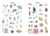 Buchcover und Innenansicht für das Buch: Bullet Journal Stickerbuch - Katzenliebe