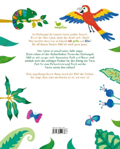 Buchcover und Innenansicht für das Buch: Herr Löwe trägt heut' bunt