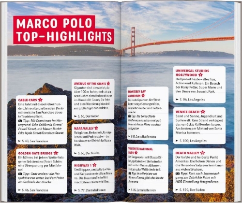 Buchcover und Innenansicht für das Buch: MARCO POLO Reiseführer Kalifornien